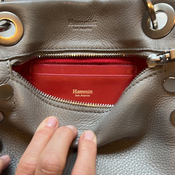 HAMMITT  LEATHER CROSSBODY TONY GRAY/SILVER HARDWARE SOLD OUT - Picture 5 of 9